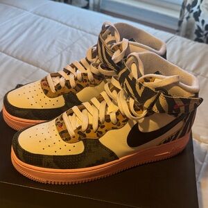 Nike Zebra Print Sneakers with Pink Accents